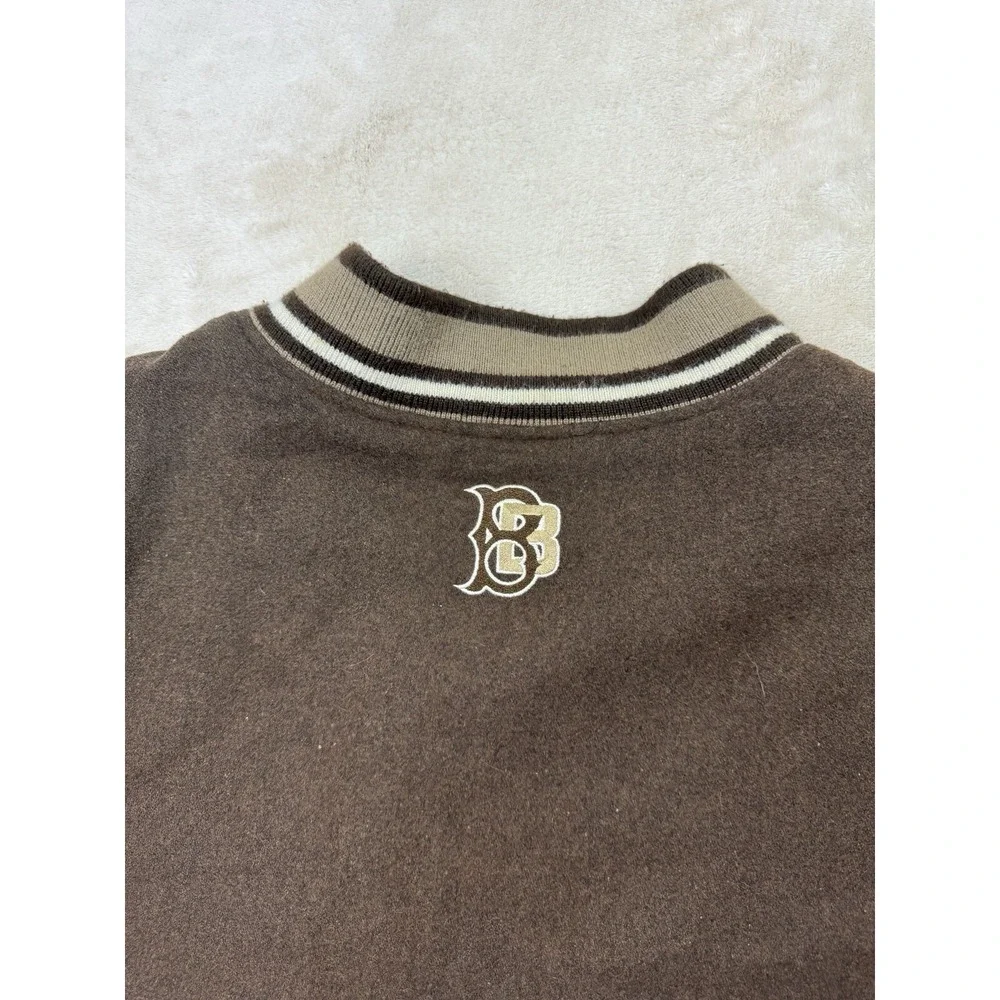 Negro Leagues Baseball Varsity Jacket Mens 3XL Brown New York Brown Bombers Wool